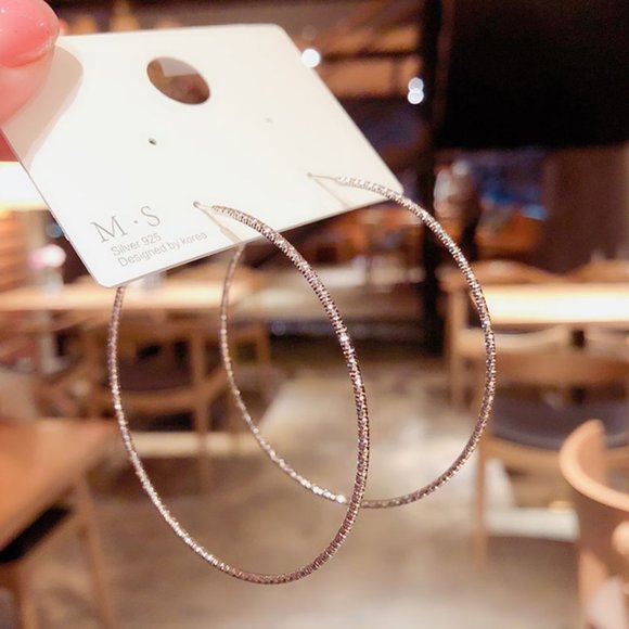 Faux Diamond Hoops - Picture 2 of 9